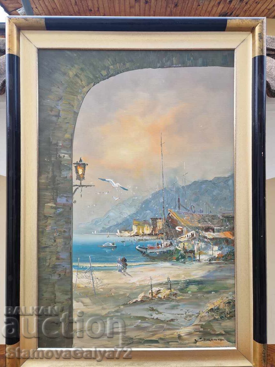 Auction  Unique masterful original large painting oil on canvas