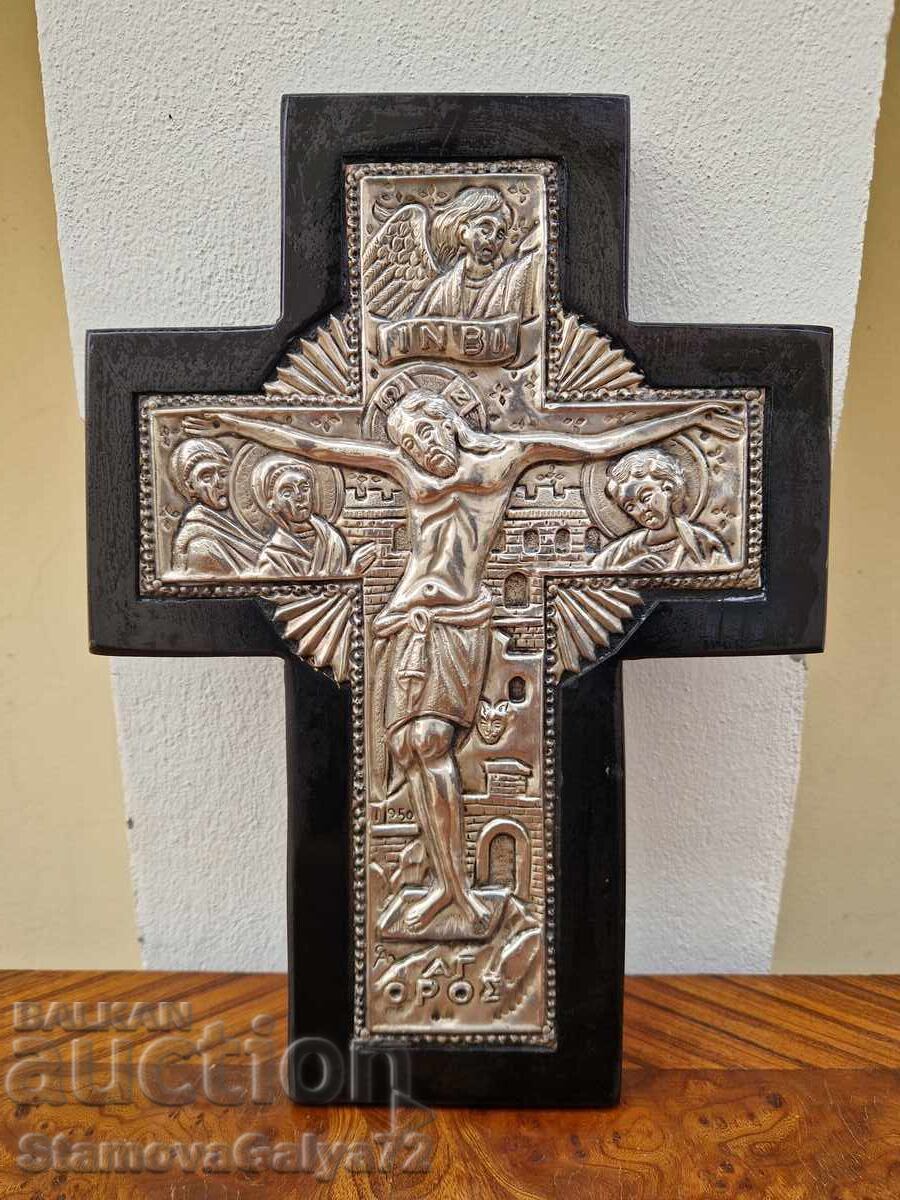 Εξαιρετική αντίκα ασημένια εικόνα σταυρός πιστοποιητικό με τιμή 196.00 BGN | € 100.21