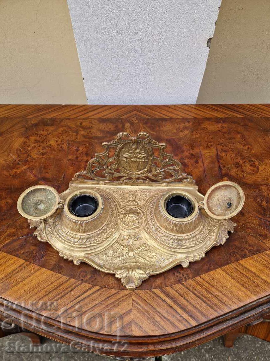 Прекрасна антикварна колекционерска английска бронзова масти - 6