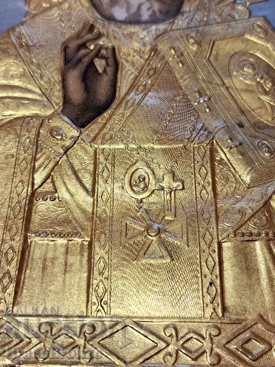 Icon of St. Nicholas the Wonderworker 1897 Moscow Chromolithograph - 5 Icon of St. Nicholas the Wonderworker 1897 Moscow Chromolithograph - 5