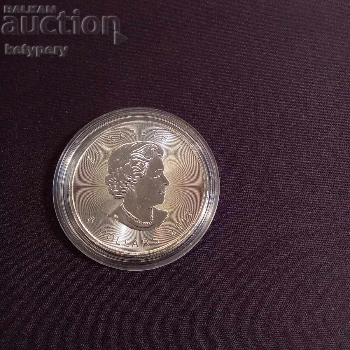 Καναδικό φύλλο σφενδάμου 2016 - 1 OZ ασήμι με τιμή 130.00 BGN | € 66.47 Καναδικό φύλλο σφενδάμου 2016 - 1 OZ ασήμι με τιμή 130.00 BGN | € 66.47
