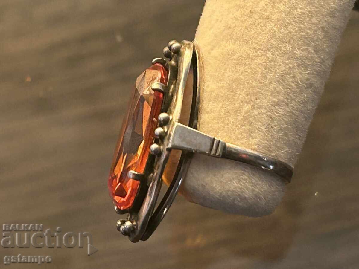 Стар Руски / Съветски Сребърен пръстен АртДеко - 5