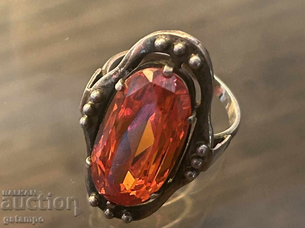 Стар Руски / Съветски Сребърен пръстен АртДеко