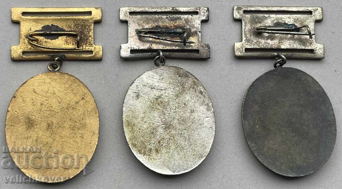 42283 Bulgaria 3 hunting medals Merited Worker of the National Hunting and Fishing Union with price 110.00 BGN | € 56.24