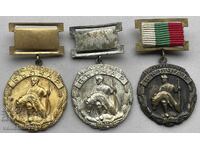 42284 Bulgaria 3 Hunting Medals Honored Hunter Wolfdog NLRS Hunting