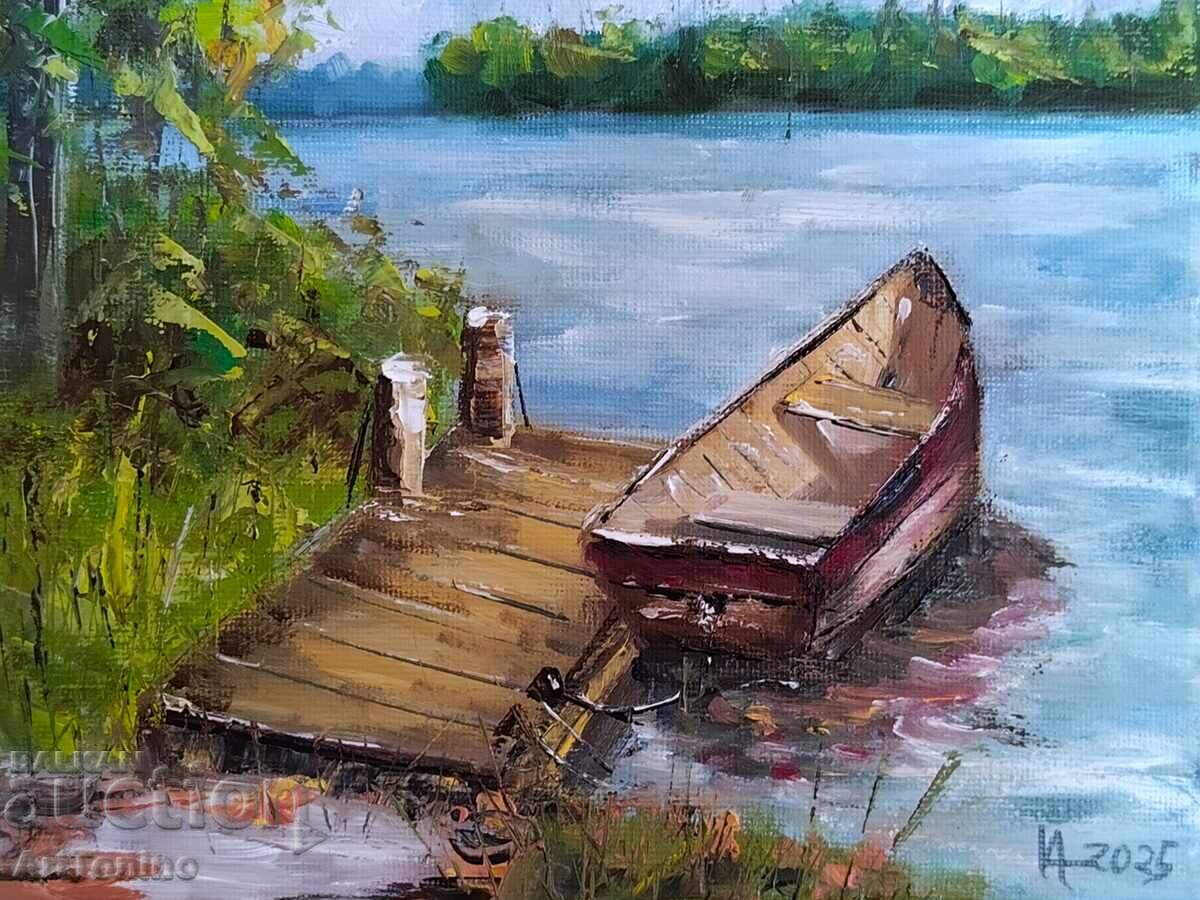 Delivery of Oil painting - Landscape - Boat on the shore - Anton Yordanov