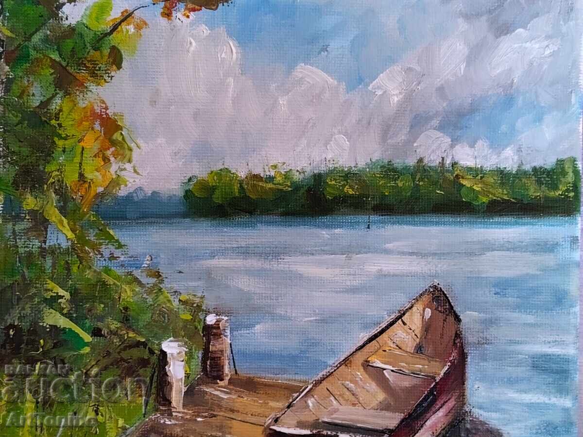 Oil painting - Landscape - Boat on the shore - Anton Yordanov - 5