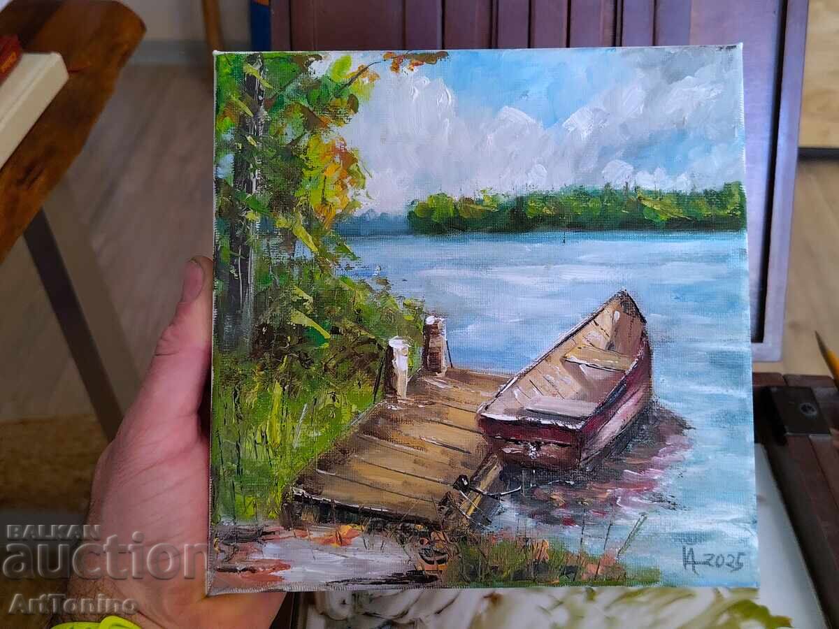 Oil painting - Landscape - Boat on the shore - Anton Yordanov - 6