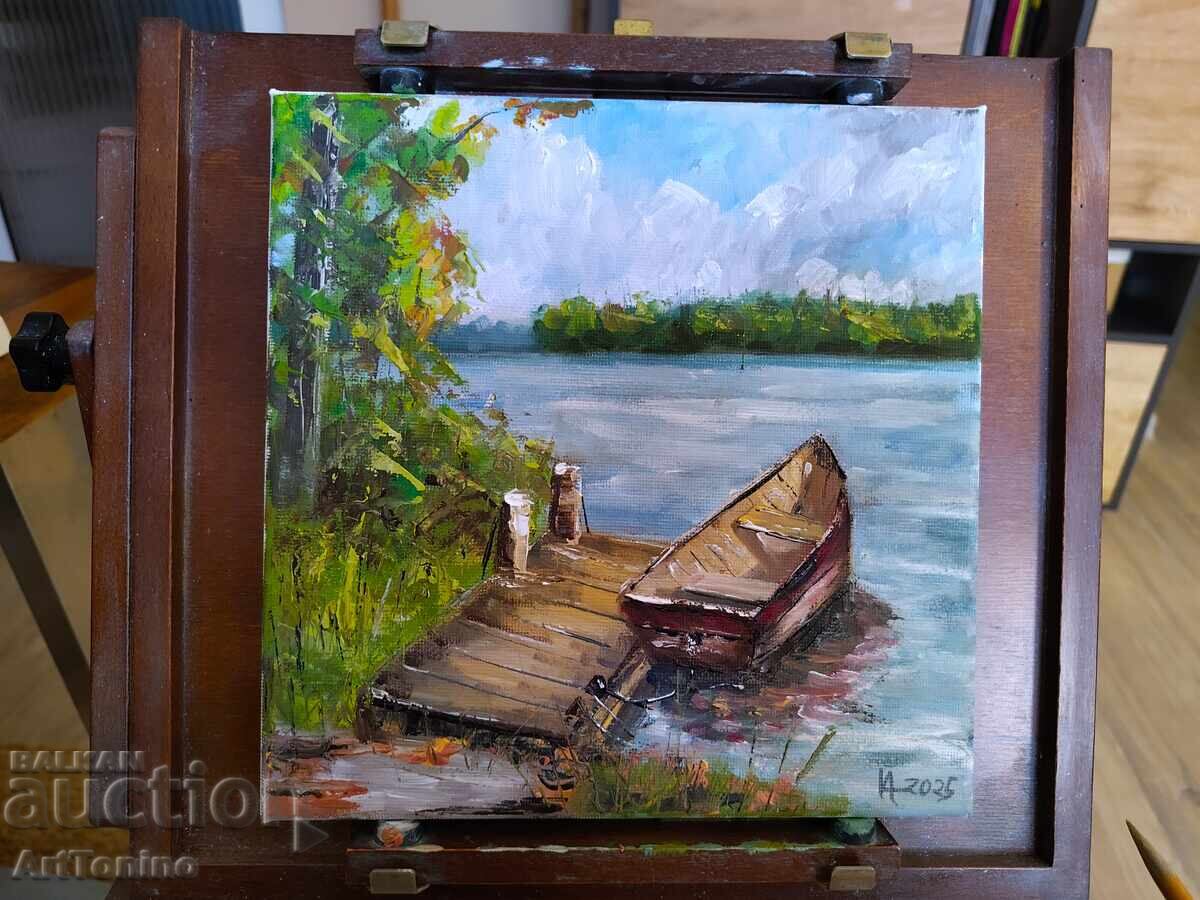 Oil painting - Landscape - Boat on the shore - Anton Yordanov - 7