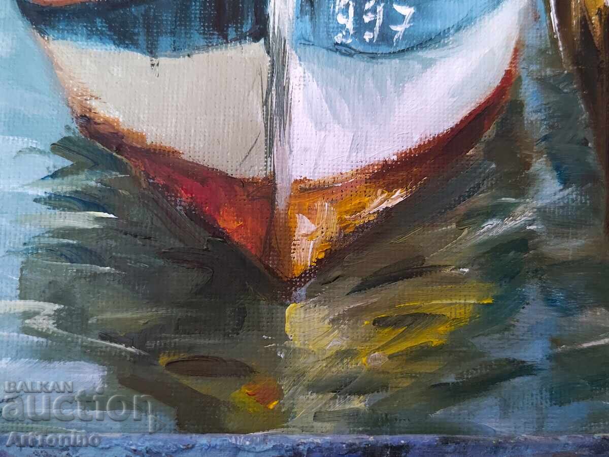 Маслена картина -Пейзаж - Лодка - Антон Йорданов - 5 Маслена картина -Пейзаж - Лодка - Антон Йорданов - 5