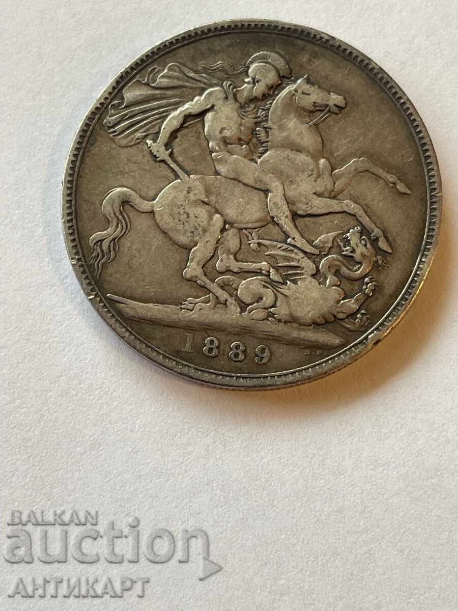 Αγγλία Βικτώρια ασημένιο νόμισμα crown 1889 ασήμι Αγγλία Βικτώρια ασημένιο νόμισμα crown 1889 ασήμι