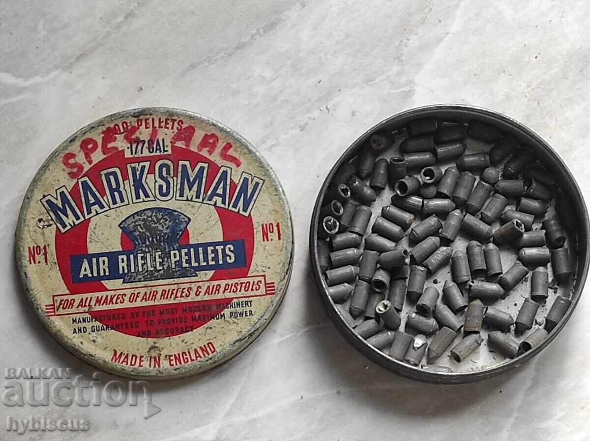 Vintage Marksman metal box with air rifle pellets with price 35.00 BGN | € 17.90 Vintage Marksman metal box with air rifle pellets with price 35.00 BGN | € 17.90