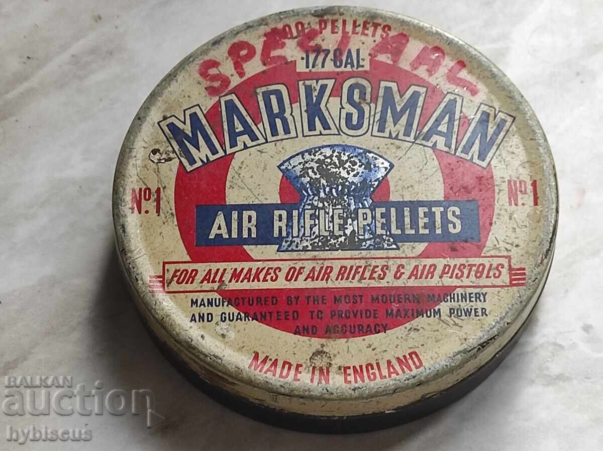 Vintage Marksman metal box with air rifle pellets Vintage Marksman metal box with air rifle pellets