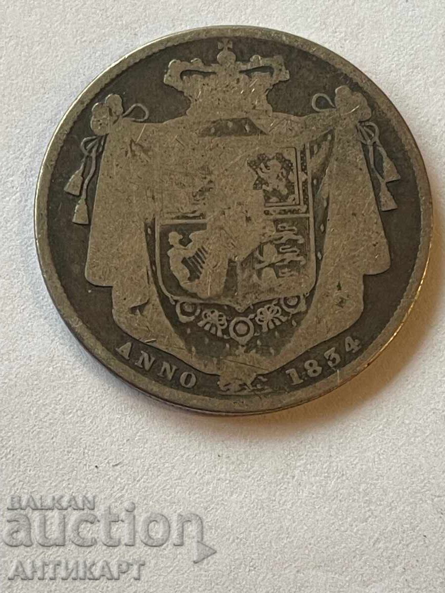 Αγγλία William IV ασημένιο νόμισμα half crown 1834 ασήμι Αγγλία William IV ασημένιο νόμισμα half crown 1834 ασήμι