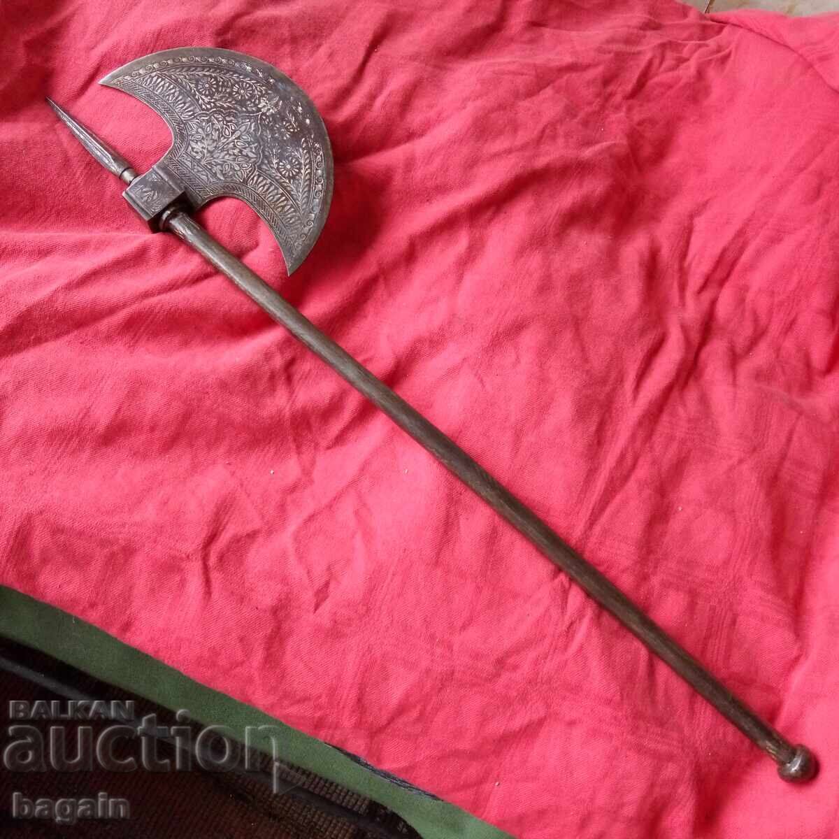Dervish battle axe with silver inlay Dervish battle axe with silver inlay