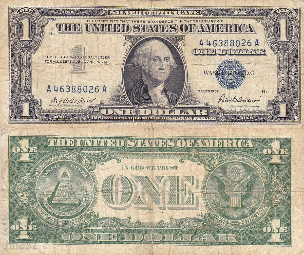 tino37- ΗΠΑ /USA/- 1 ΔΟΛΑΡΙΟ -/SILVER CERTIFICATE/ - 1957 tino37- ΗΠΑ /USA/- 1 ΔΟΛΑΡΙΟ -/SILVER CERTIFICATE/ - 1957