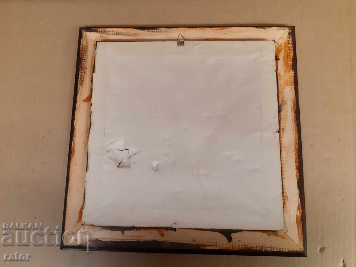 Old hand-stitched tapestry THE WEEPING MADONNA - 6