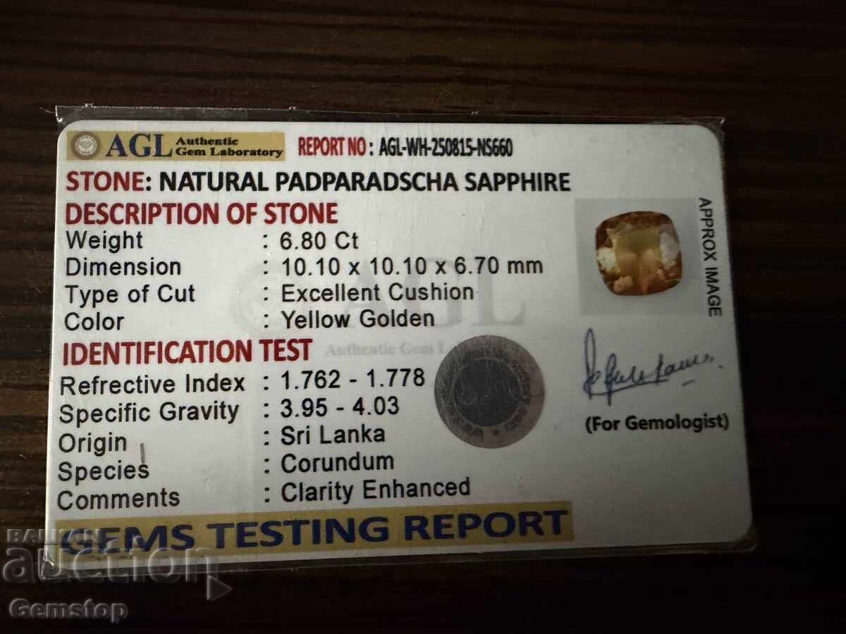 BZC! 6.80 ct Natural Cushion Sapphire Cert. AGL from 1st! - 7