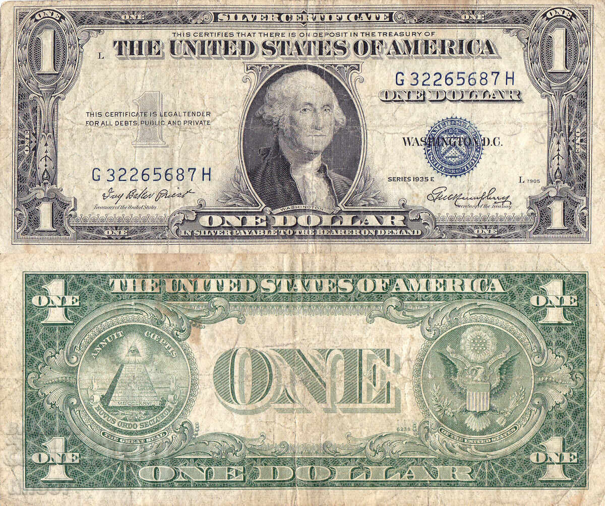tino37 - USA /USA/ - 1 DOLLAR - /SILVER CERTIFICATE/ - 1935 tino37 - USA /USA/ - 1 DOLLAR - /SILVER CERTIFICATE/ - 1935