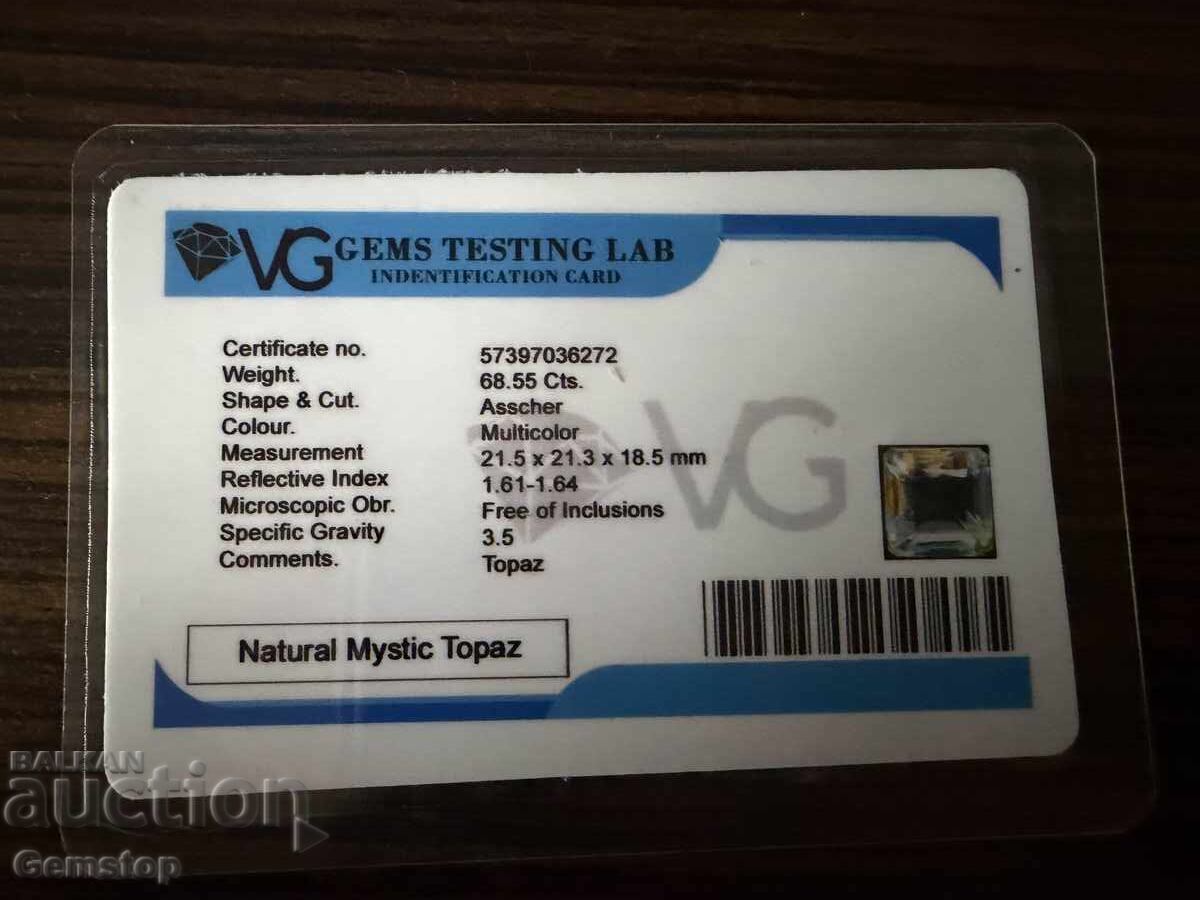 ΒΖΤ! 68.55 καρατίων φυσικό μυστικό τοπάζι πιστοποιημένο VGTL από 1ο! - 7