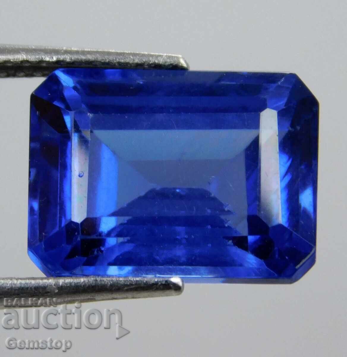 BZTs! 8.10 ct natural benitoite emerald cert. VGTL from 1st! - 5