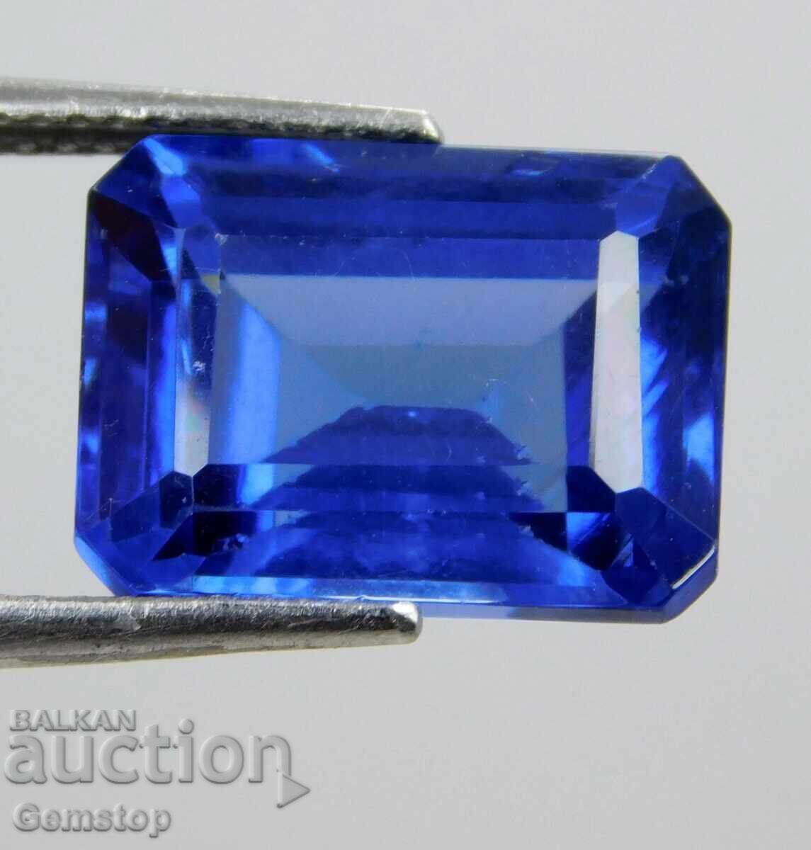 BZTs! 8.10 ct natural benitoite emerald cert. VGTL from 1st!