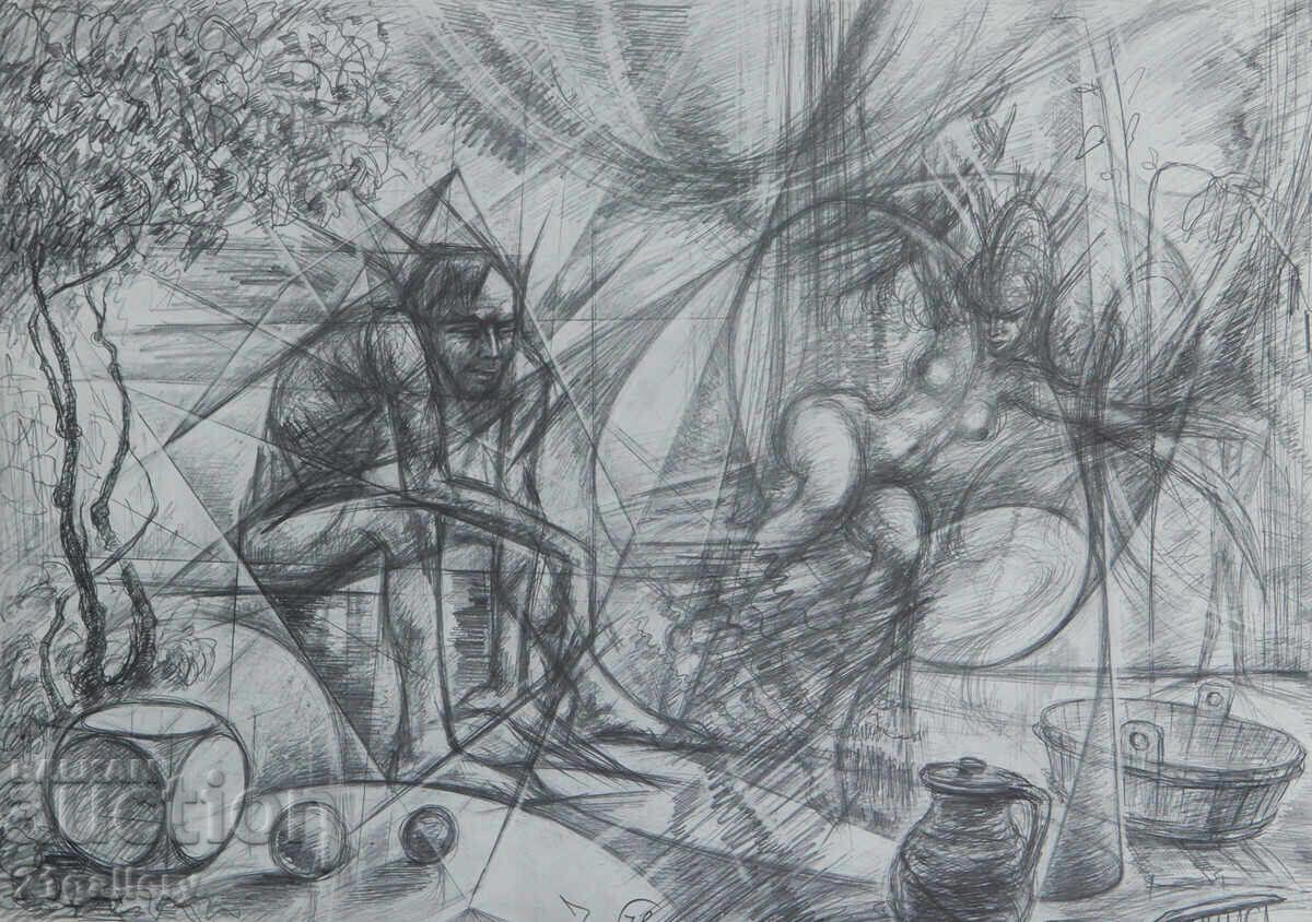 Prof. Peter Chuhovski (1922-1995) Λιθογραφία 1978 με τιμή 300.00 BGN | € 153.39