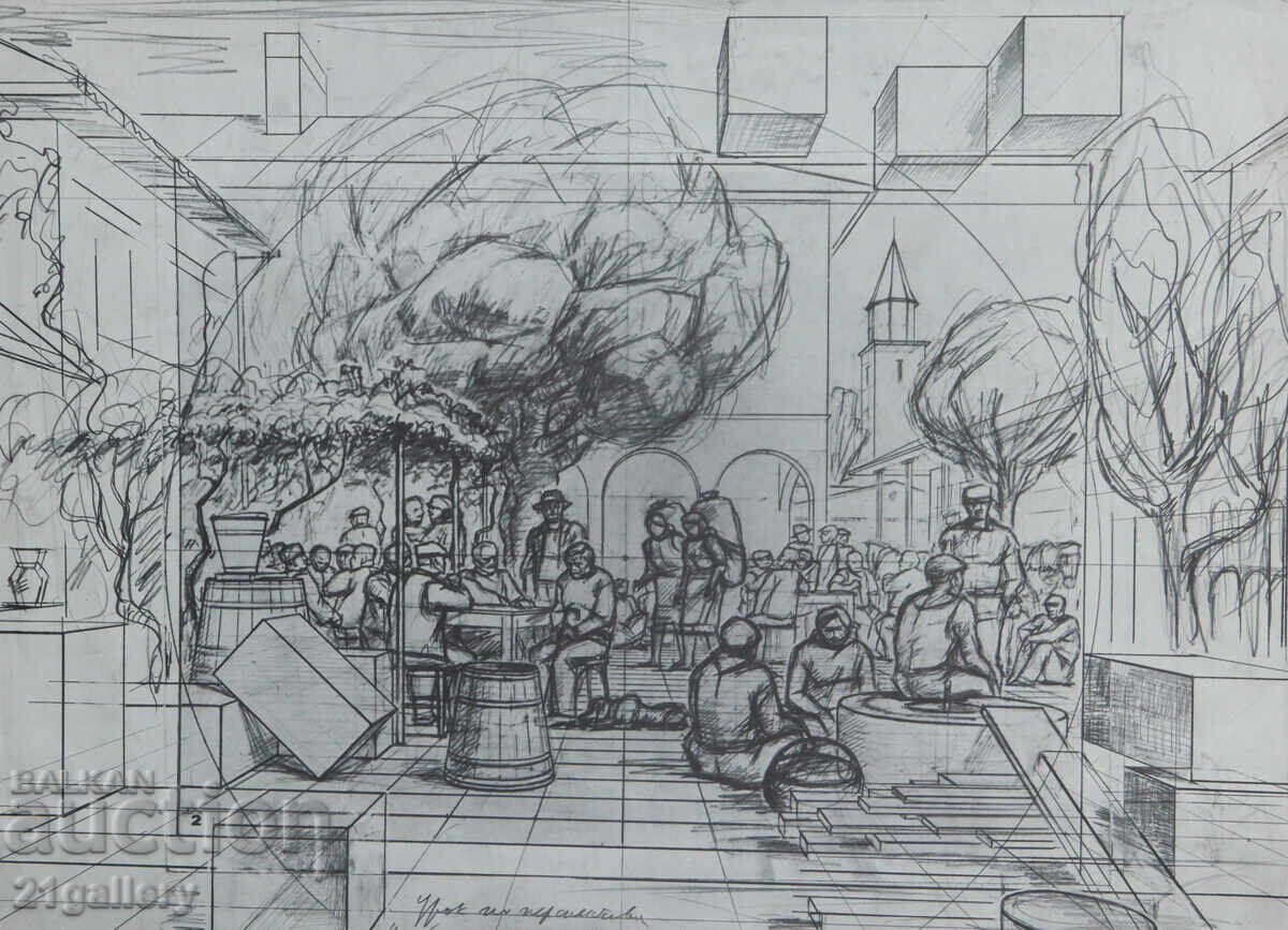 Auction  Prof. Petar Chuhovski (1922-1995) Lithography