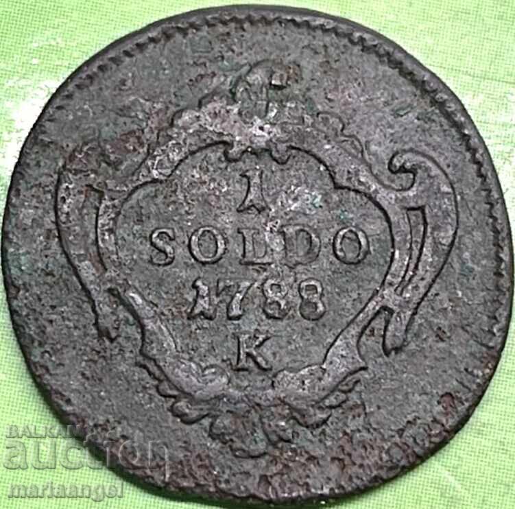 Auction  Gorizia 1 soldo 1788 Italy Joseph II of Austria