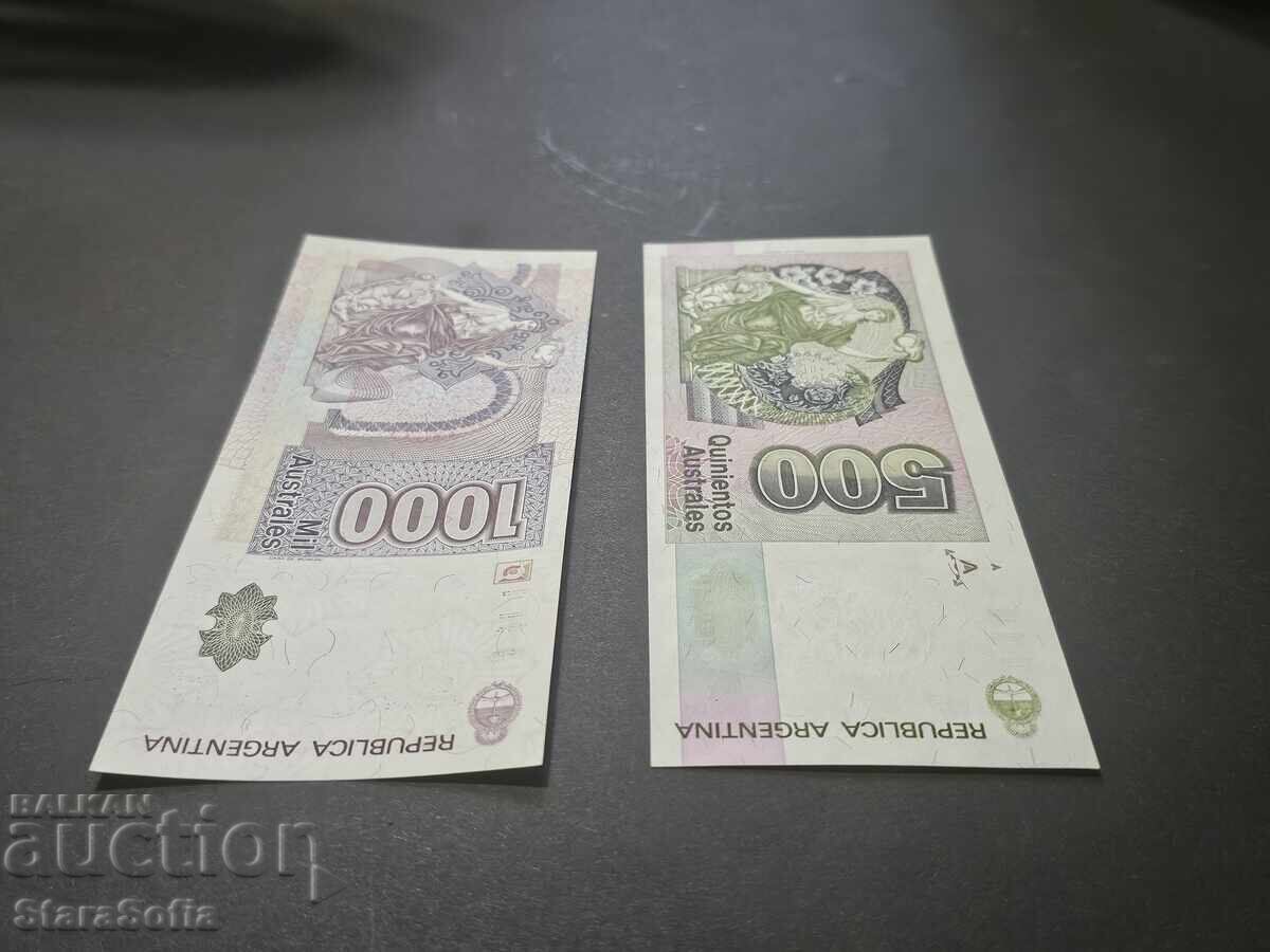 Set 500, 1000 Austral Argentina 1985 UNC - 5