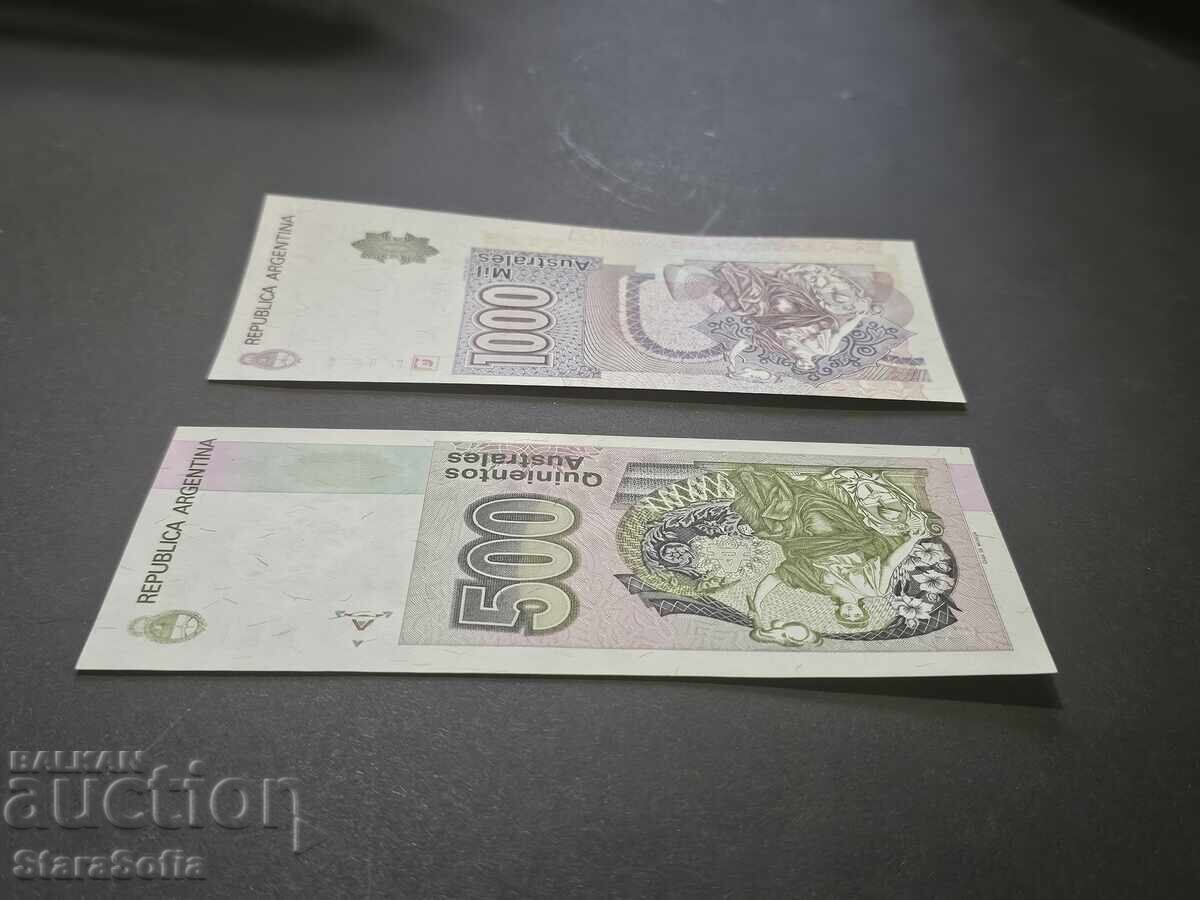 Set 500, 1000 Austral Argentina 1985 UNC - 6