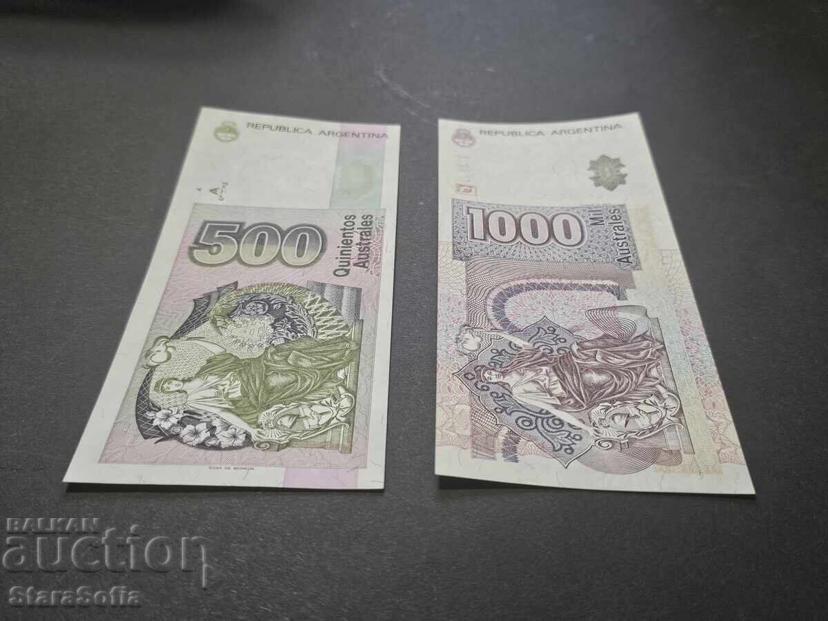 Set 500, 1000 Austral Argentina 1985 UNC - 7