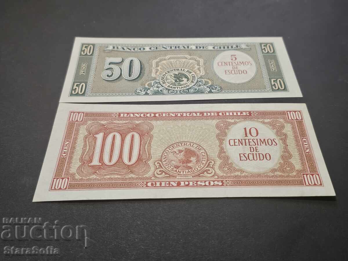 Δημοπρασία Σετ 50, 100 Πέσο Χιλής 1960 UNC