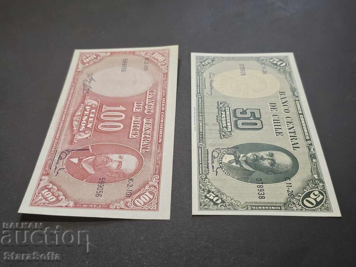 Παράδοση Σετ 50, 100 Πέσο Χιλής 1960 UNC