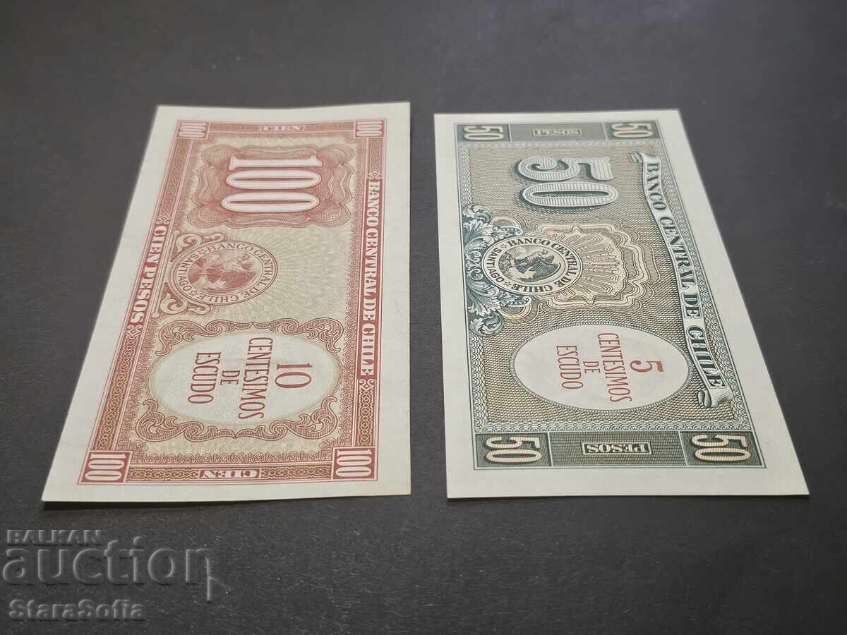 Σετ 50, 100 Πέσο Χιλής 1960 UNC - 5