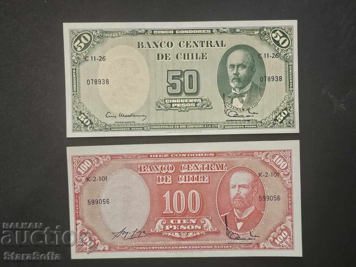 Σετ 50, 100 Πέσο Χιλής 1960 UNC - 6
