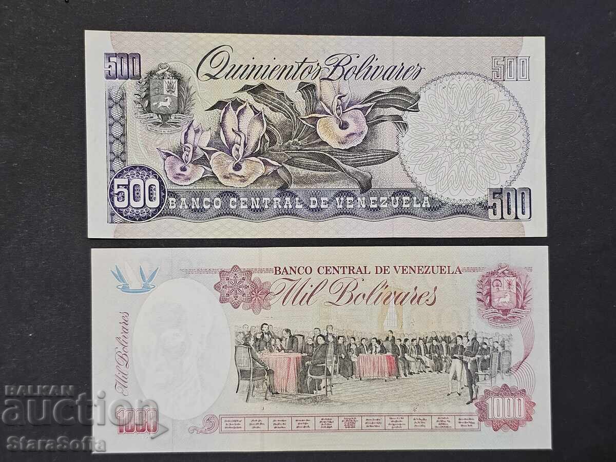 Сет 500 и 1000 Боливара Венецуела 1998 г. UNC. с цена 0.01 лв. | € 0.01