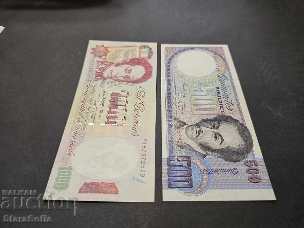Сет 500 и 1000 Боливара Венецуела 1998 г. UNC. - 5