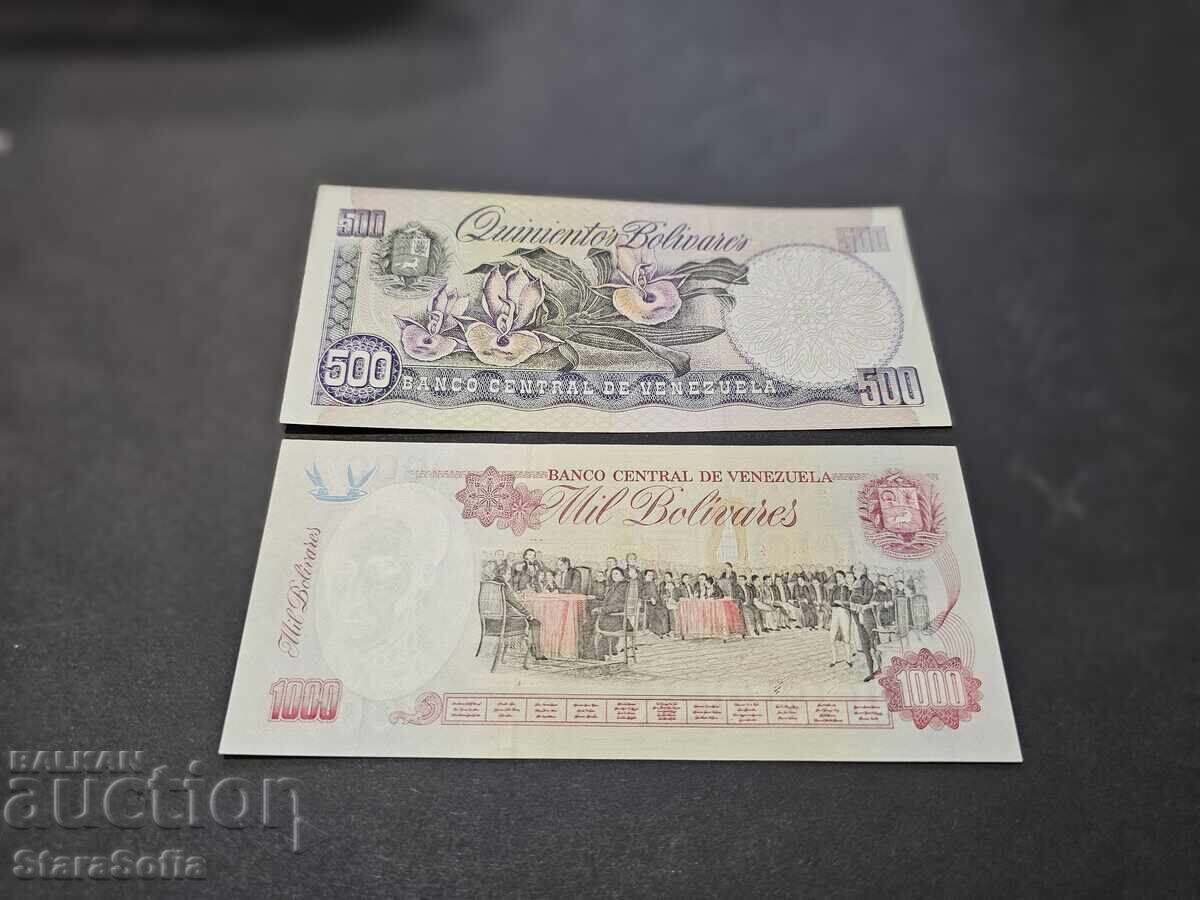 Сет 500 и 1000 Боливара Венецуела 1998 г. UNC. - 7