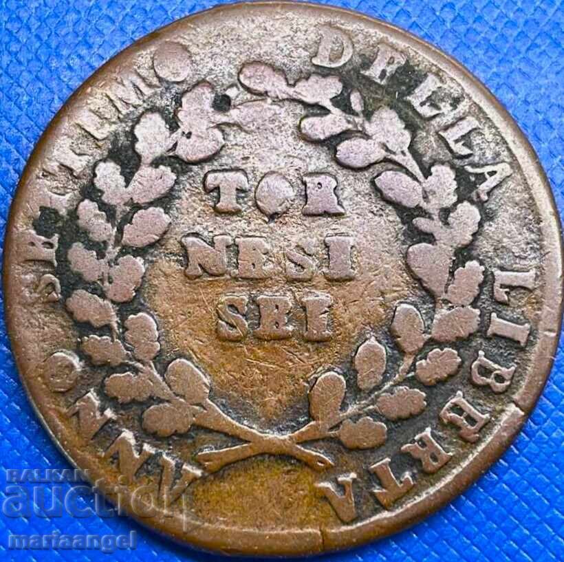Naples 6 Tornesi 1799 Italy Neapolitan Republic 16.52g with price 119.00 BGN | € 60.84