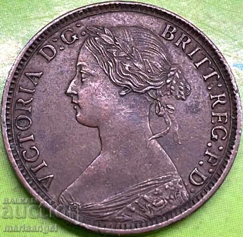 Licitație Marea Britanie 1 Farthing 1860 Victoria bronz