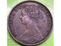 Marea Britanie 1 Farthing 1860 Victoria bronz