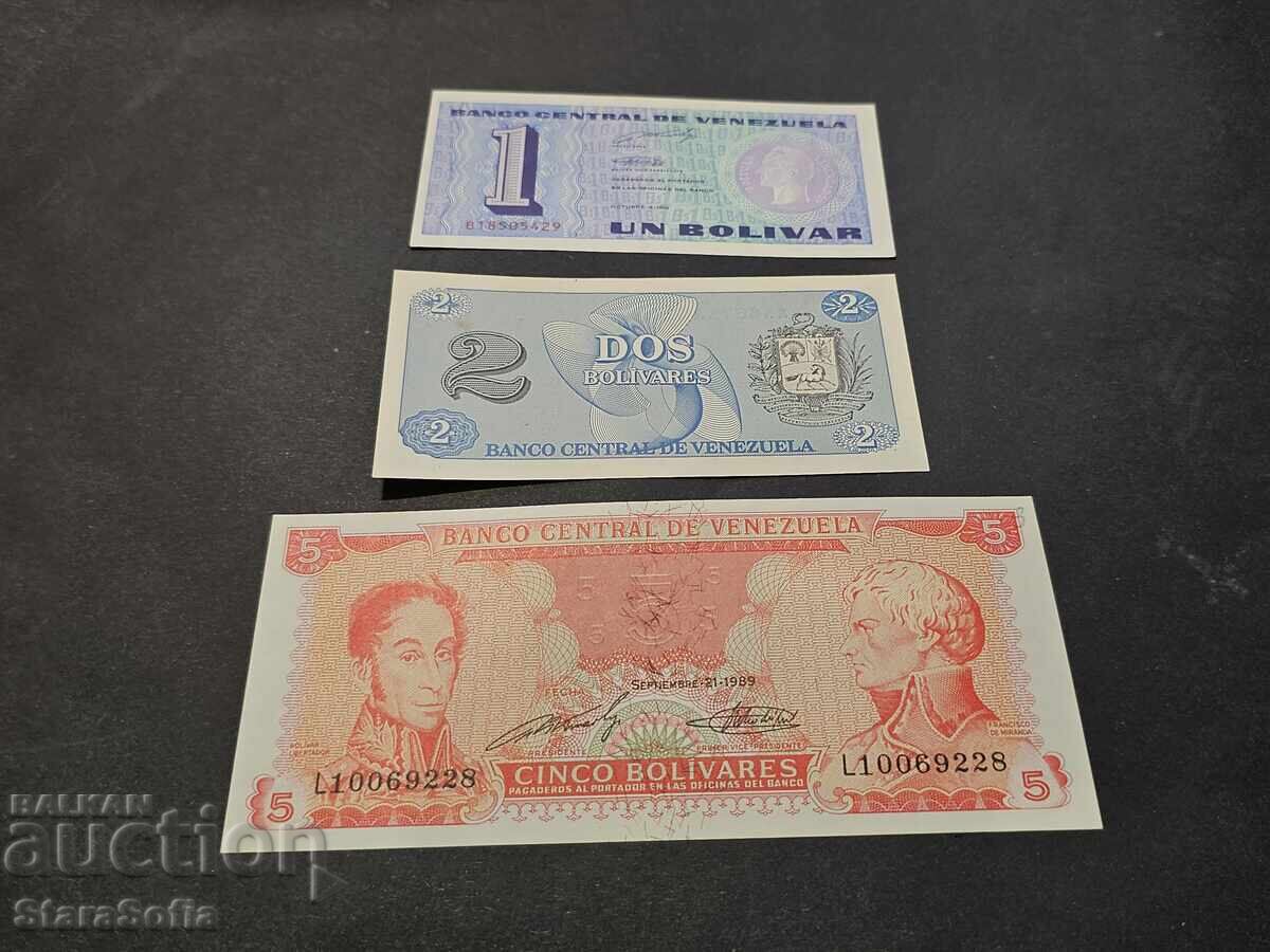 Σετ 1, 2 και 5 Μπολίβαρ Βενεζουέλας 1989 UNC με τιμή 0.01 BGN | € 0.01 Σετ 1, 2 και 5 Μπολίβαρ Βενεζουέλας 1989 UNC με τιμή 0.01 BGN | € 0.01