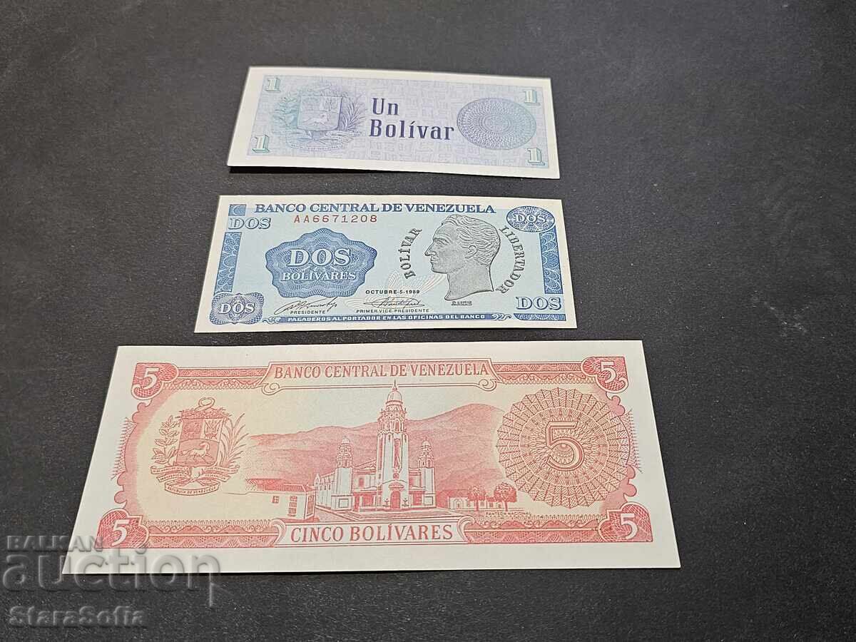 Παράδοση Σετ 1, 2 και 5 Μπολίβαρ Βενεζουέλας 1989 UNC Παράδοση Σετ 1, 2 και 5 Μπολίβαρ Βενεζουέλας 1989 UNC