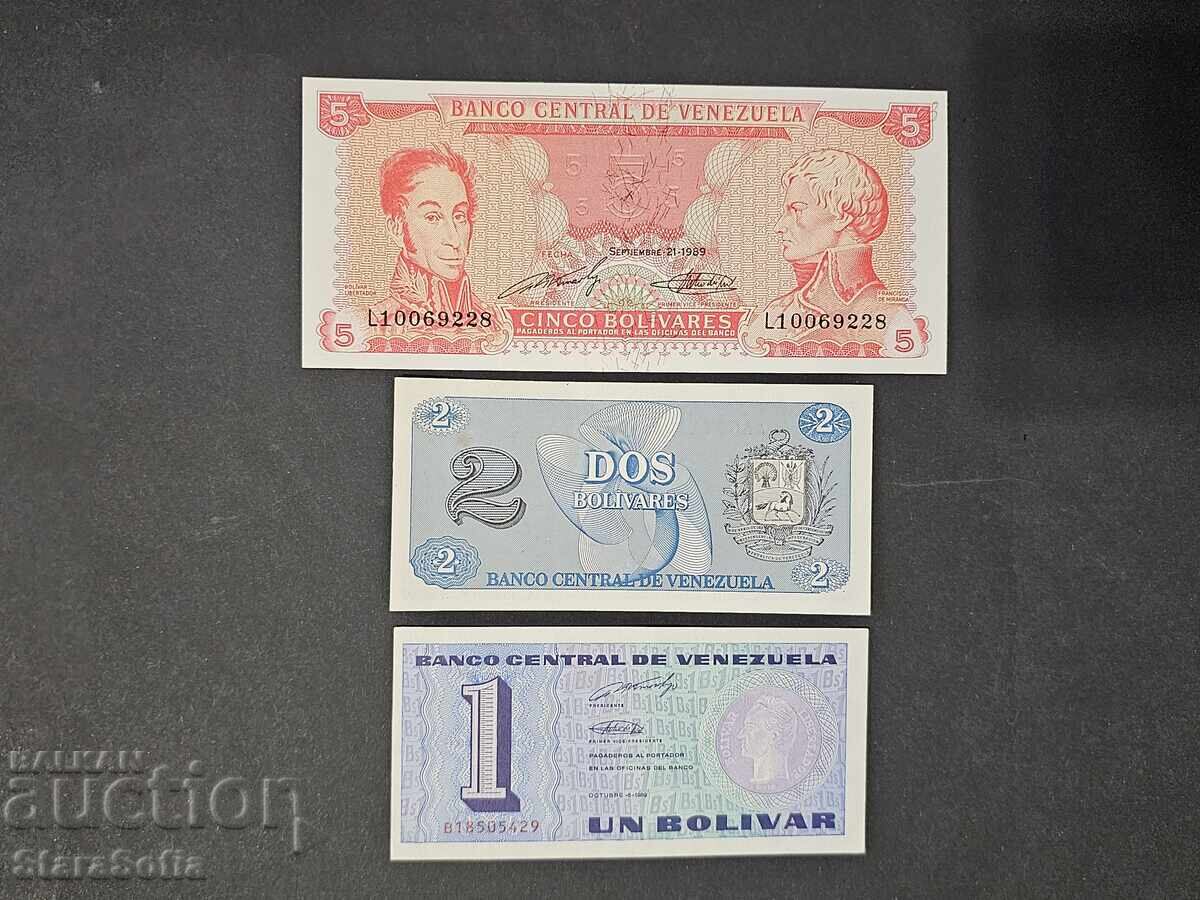 Σετ 1, 2 και 5 Μπολίβαρ Βενεζουέλας 1989 UNC Σετ 1, 2 και 5 Μπολίβαρ Βενεζουέλας 1989 UNC
