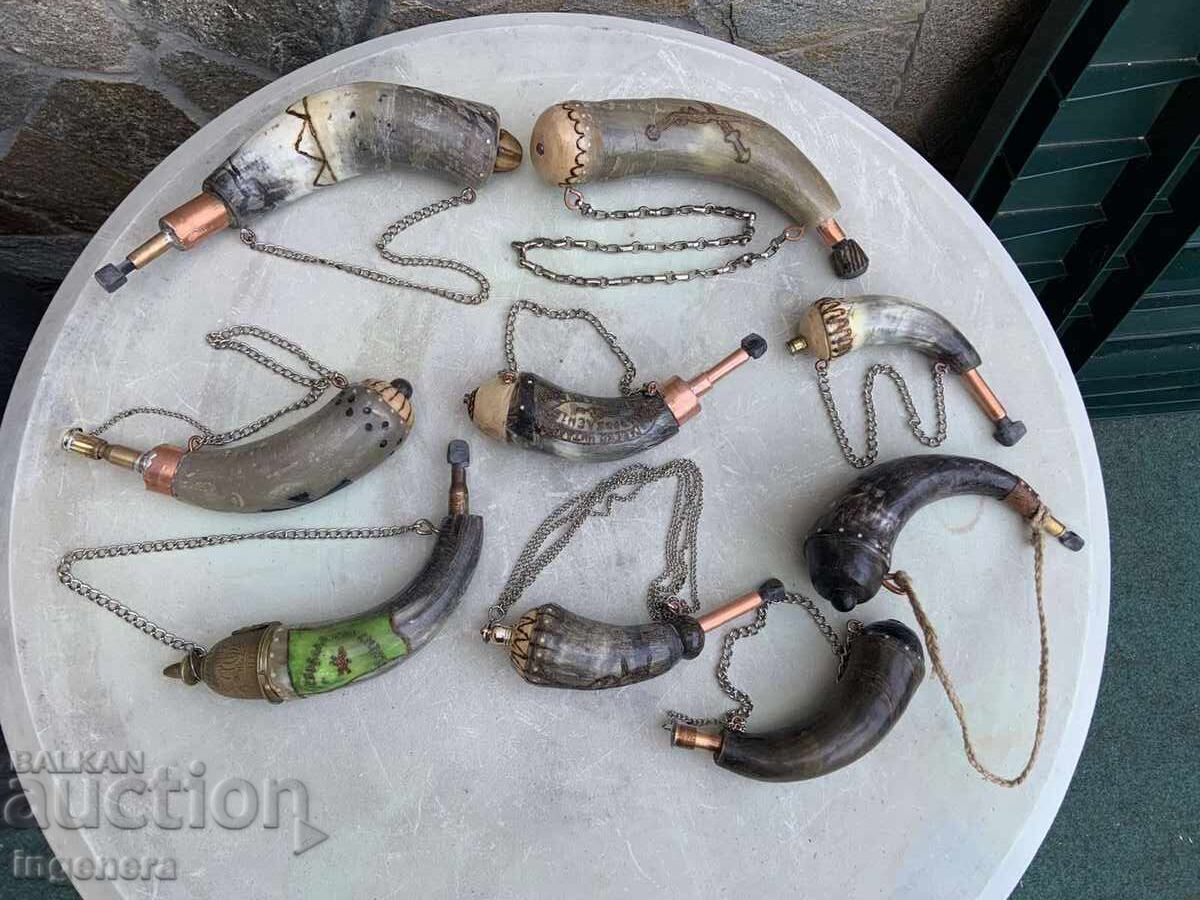 POWDER HORN (made) FROM HORN - 7 POWDER HORN (made) FROM HORN - 7