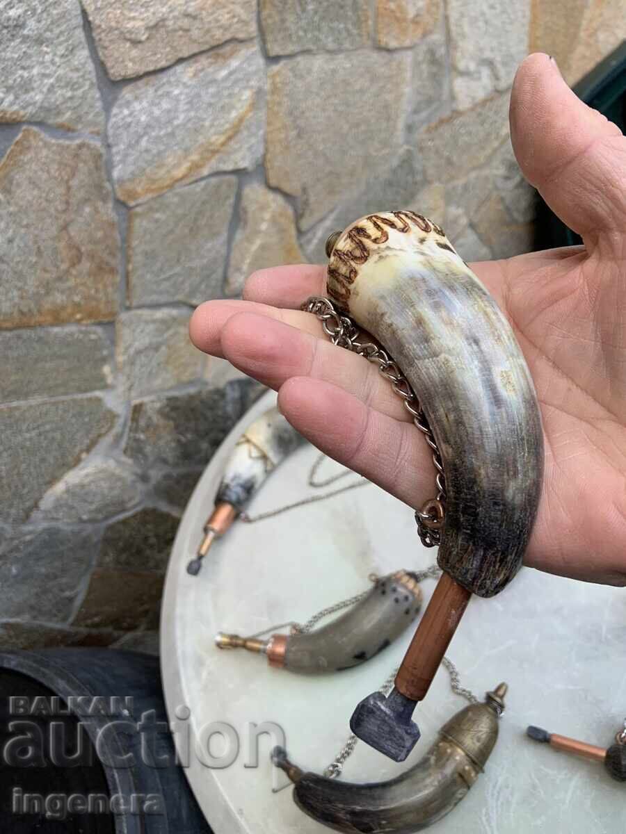 Μπαρουτοθήκη από κέρατο - 6