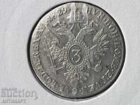 Silver Coin Austria 3 Kreuzer 1829