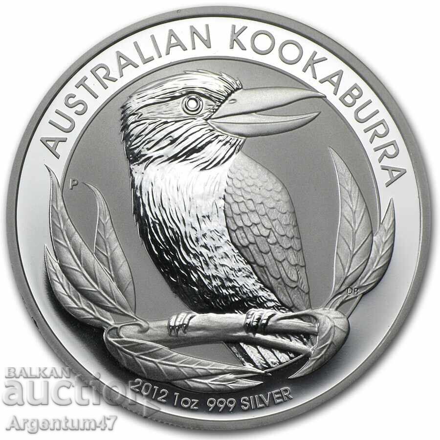 СРЕБРО 1 OZ 2012 АВСТРАЛИЯ - КУКАБУРА