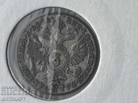 Monedă rară de argint Austria 3 Kreuzer 1844